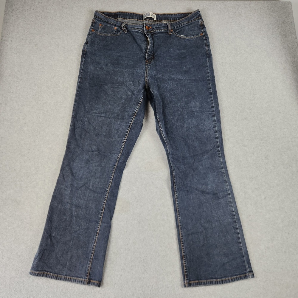 Signature by Levi Strauss Mid Rise Bootcut Jeans Women 34 Blue Stretch Dark Wash